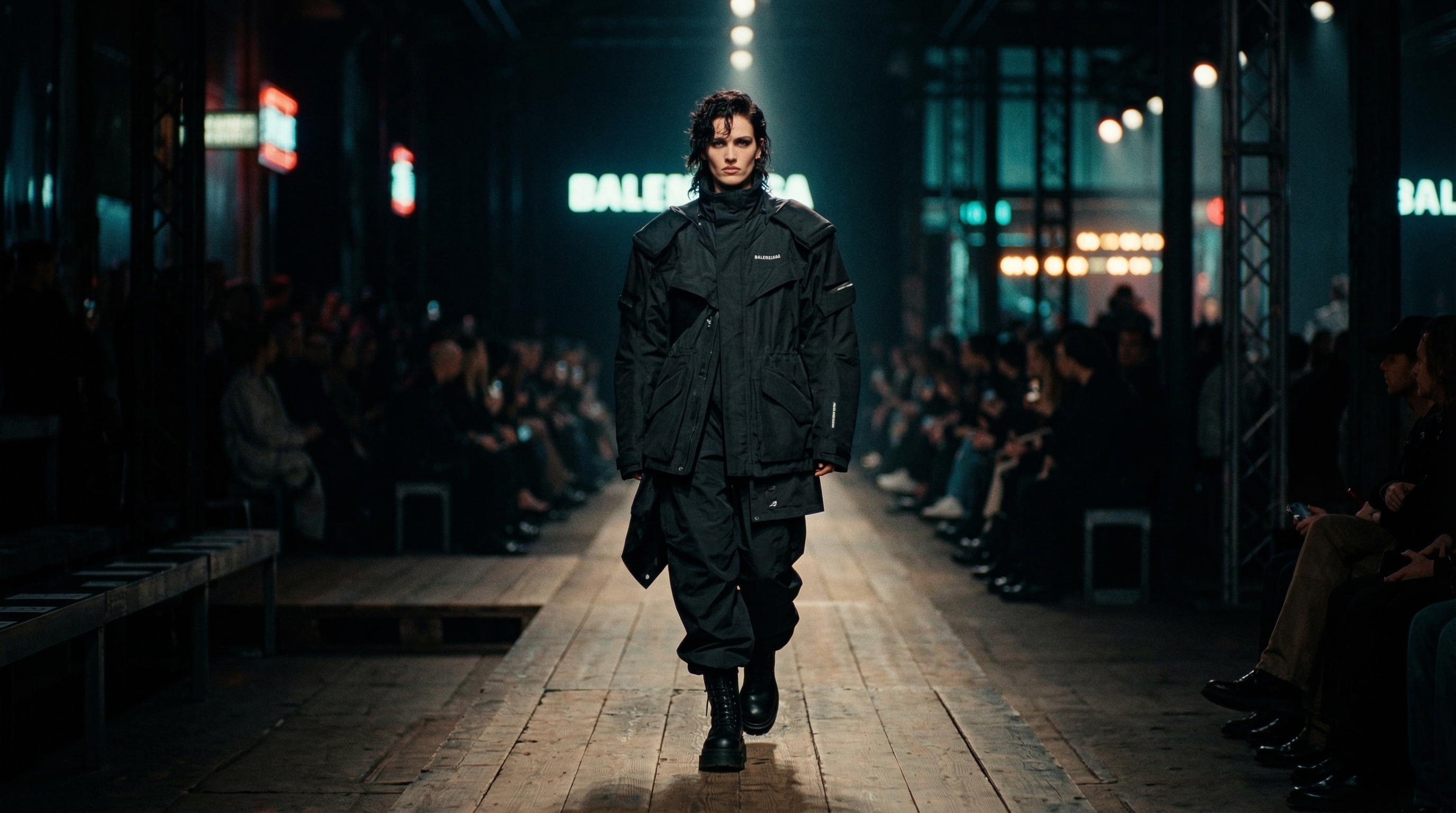 A model walks the runway